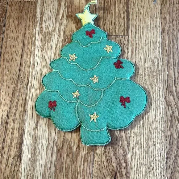 Christmas Hot Pad Set Bear Tree Poinsettia Pot Holder Trivet Kitchen Decor - Picture 6 of 6